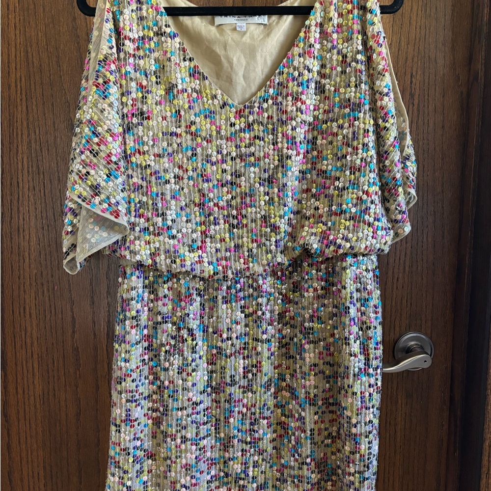 VGUC Trina Turk VEGA MULTI SEQUIN Dress US 6